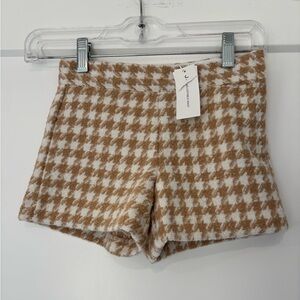 Janie & Jack Butterscotch Houndstooth Shorts Size Girls 5 New with tags